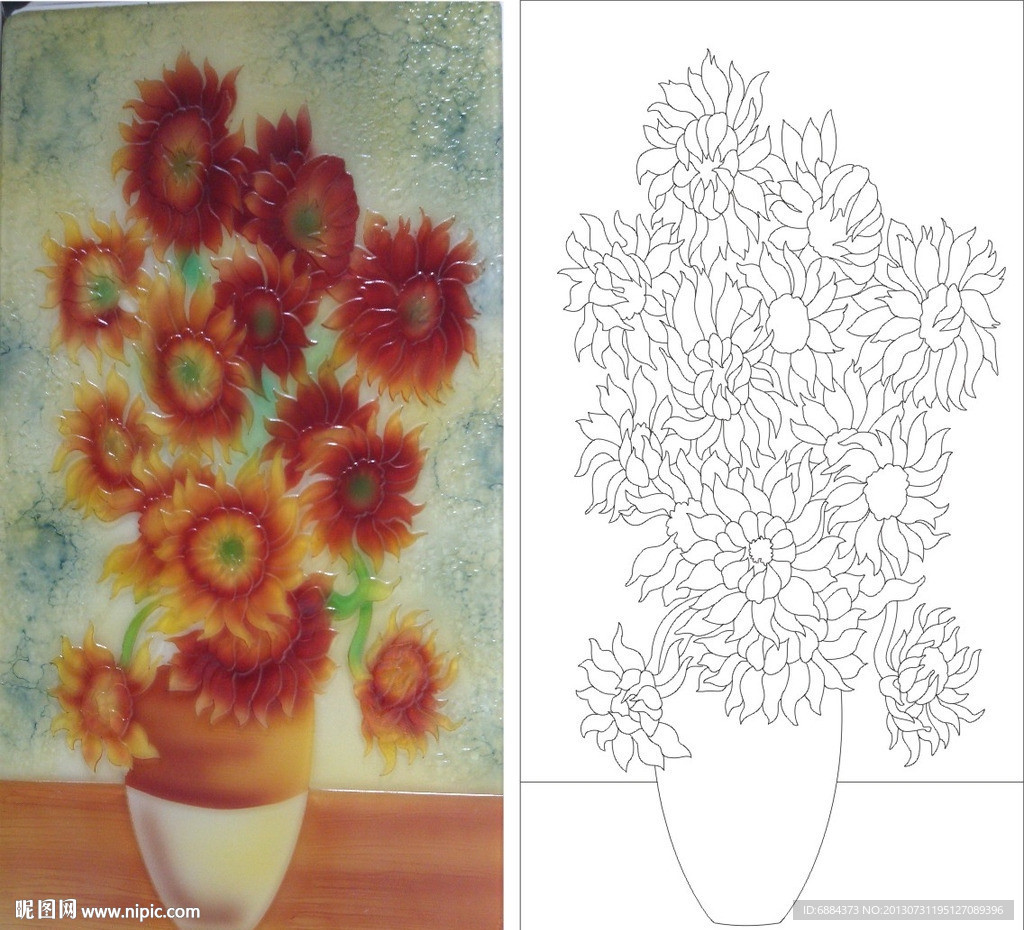 小花 浮雕花 花瓶