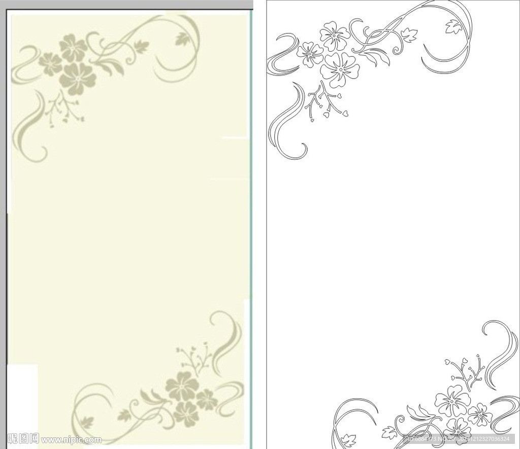 欧式花 线条图 角花