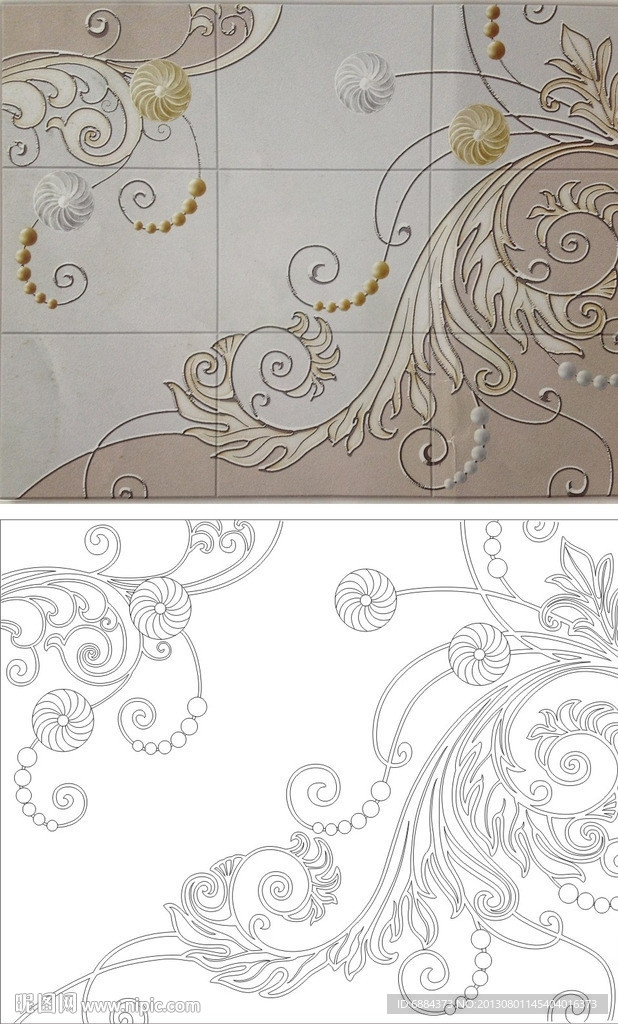 欧式花 线条花 金银