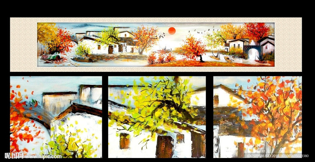 水墨江南水彩画