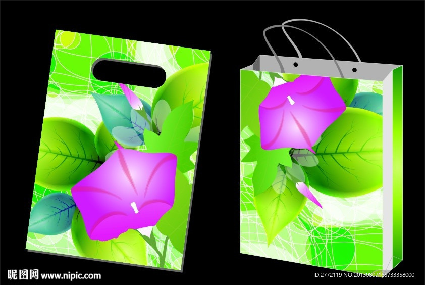 翠叶牵牛花 手挽袋