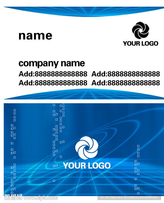 蓝色科技名片