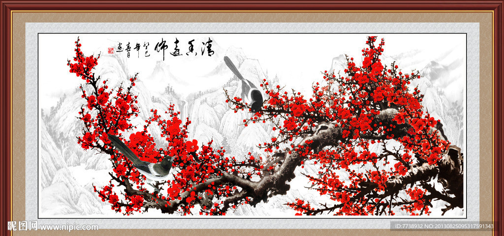 梅花 梅鹊报春