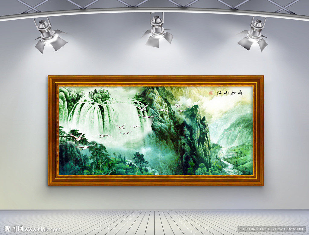 江山如画风景水墨国画