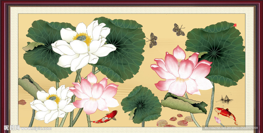 工笔荷花