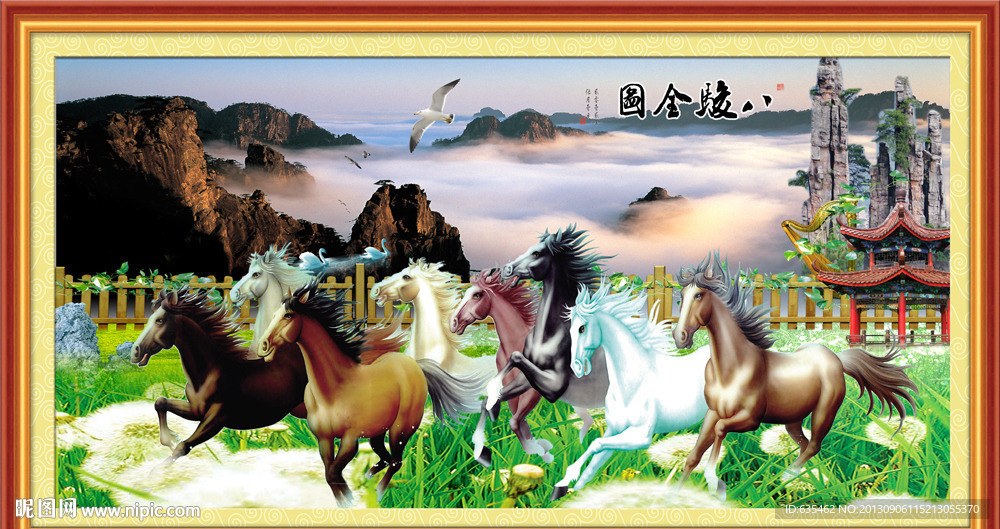 八骏全图
