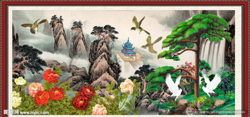 国画 松鹤延年