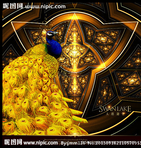 黄金孔雀无框画