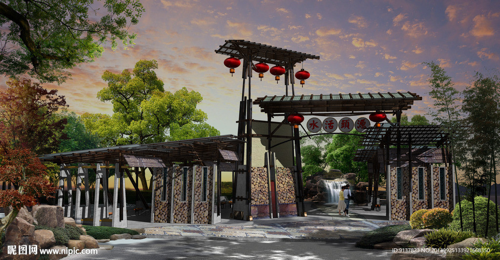 农场牌坊效果图