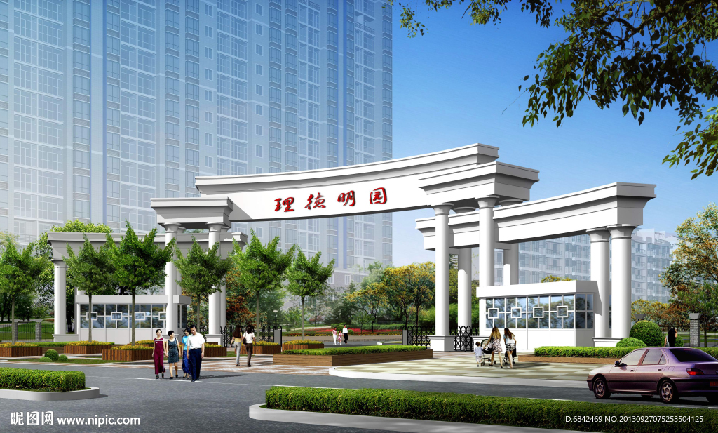小区大门效果图