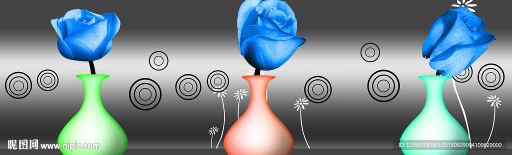 装饰画 蓝玫瑰装饰画