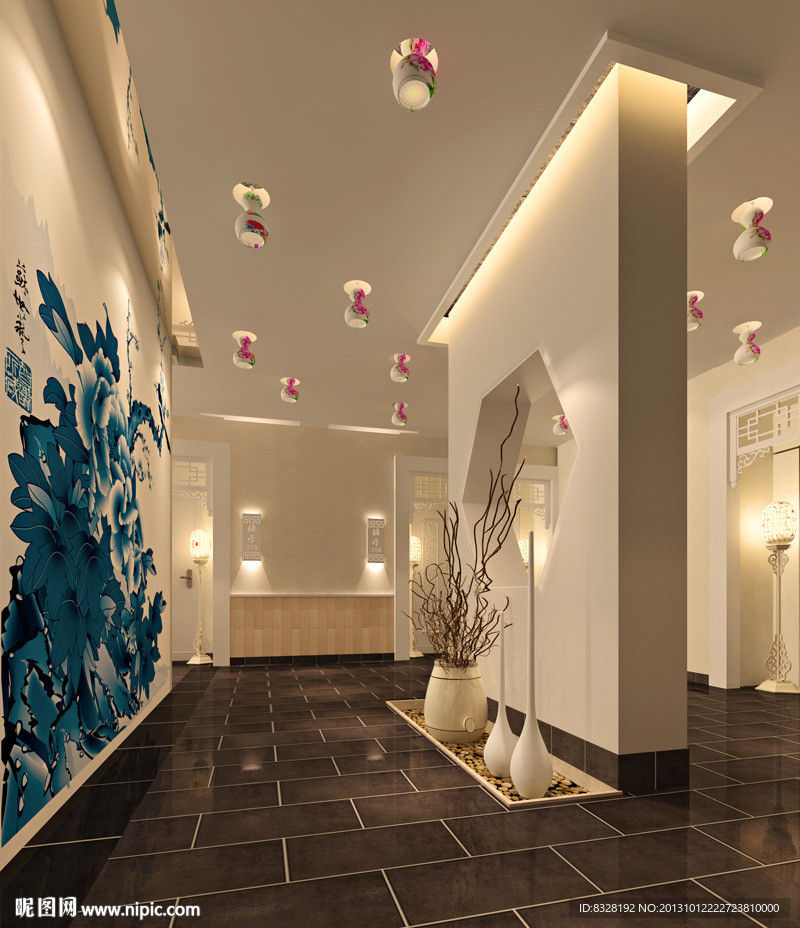 酒店设计 走廊 中式