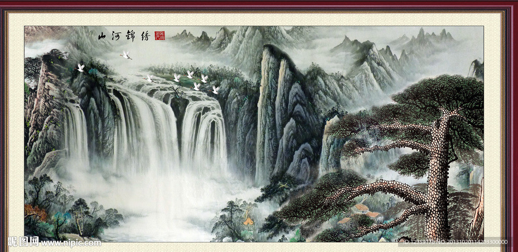 中国山水画立体画