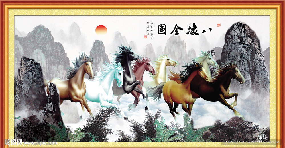 八骏全图