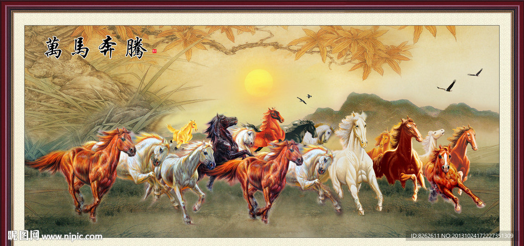 油画 万马奔腾