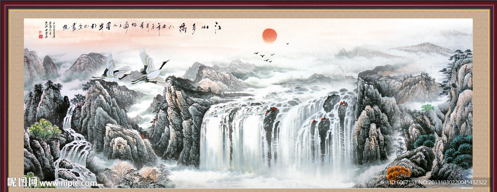 国画瀑布