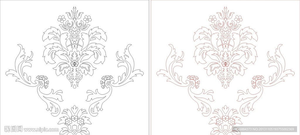 欧式花 线条花