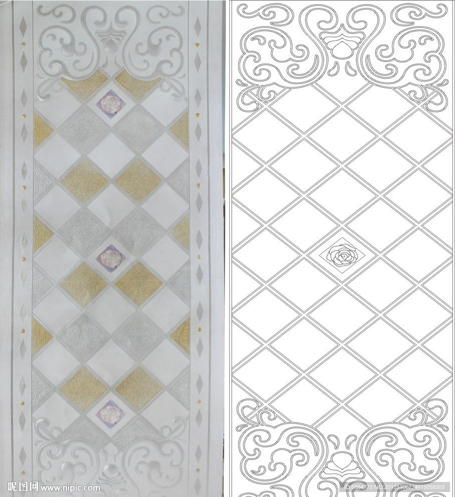 欧式花 线条图 玫瑰