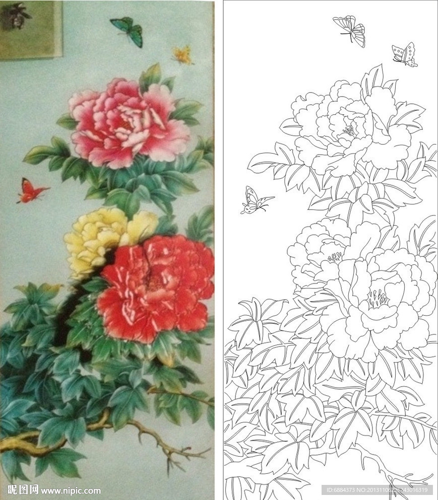 牡丹花 牡丹 蝴蝶