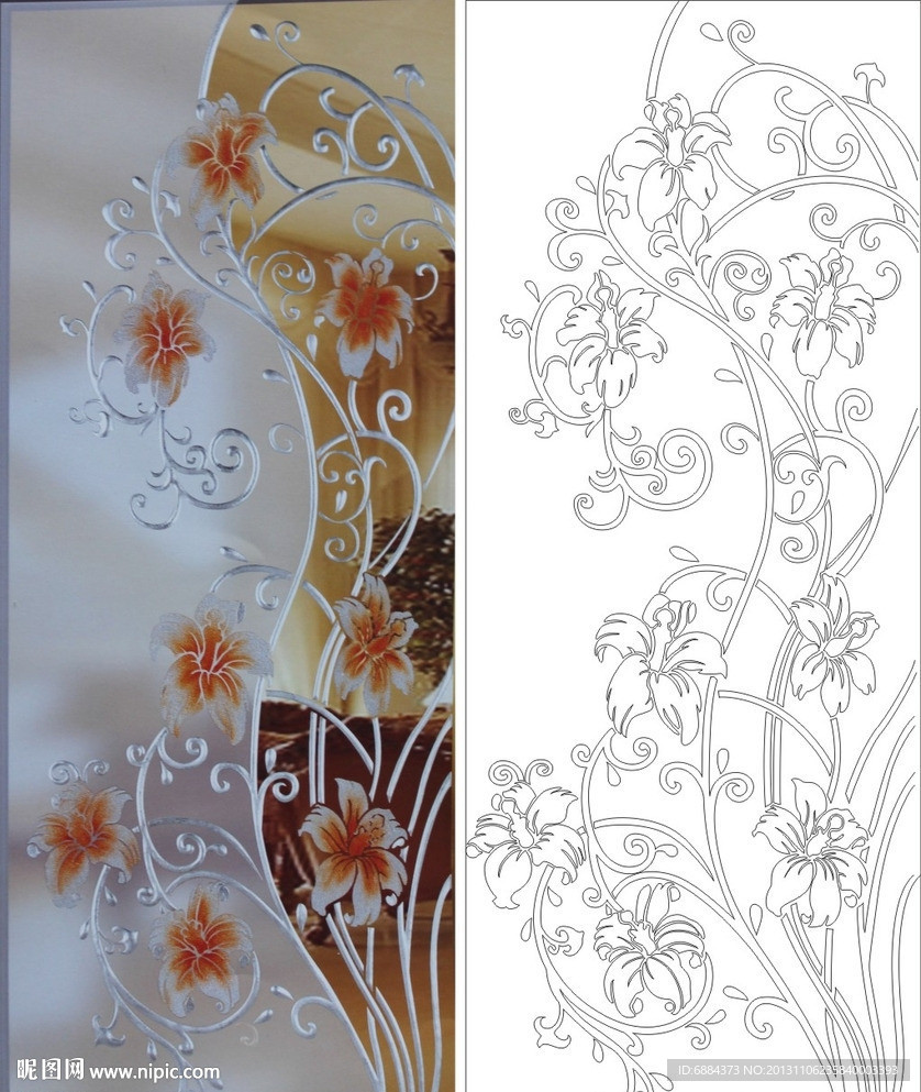 欧式花 线条图 马蹄