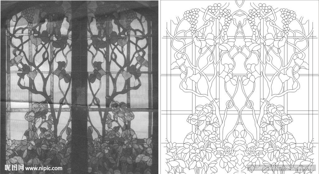 欧式花 线条图 帝凡