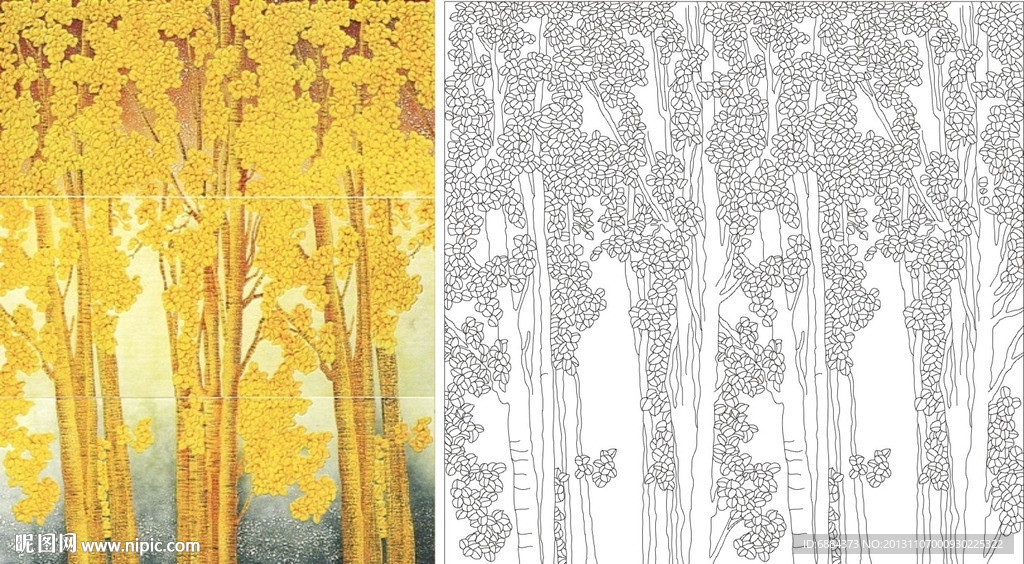 树 树林 黄色树