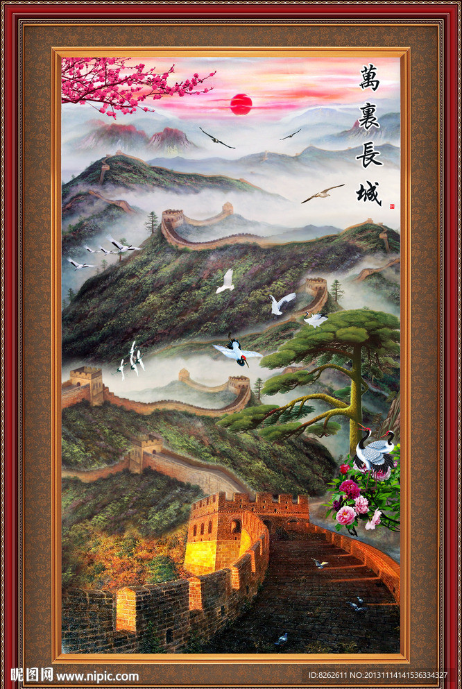 油画 长城