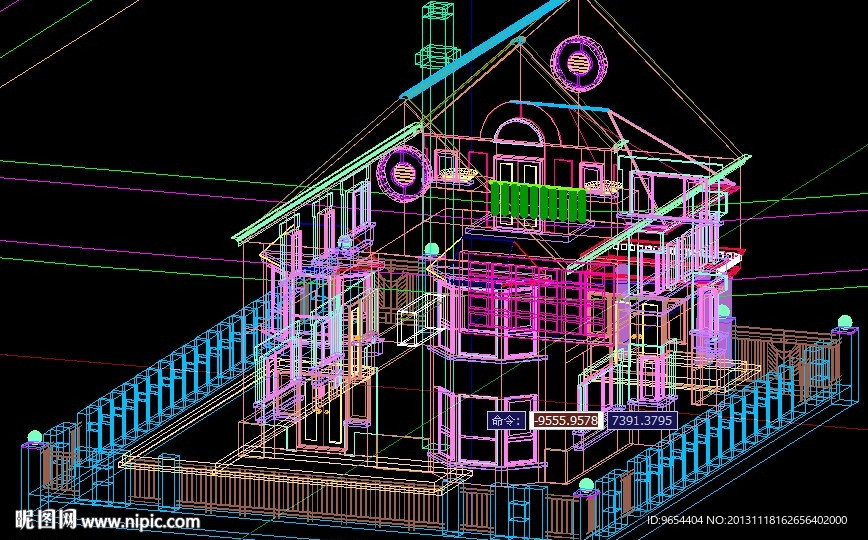 乡野别墅3D透视建模