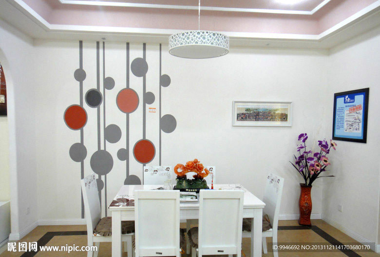 圆圈餐厅背景墙