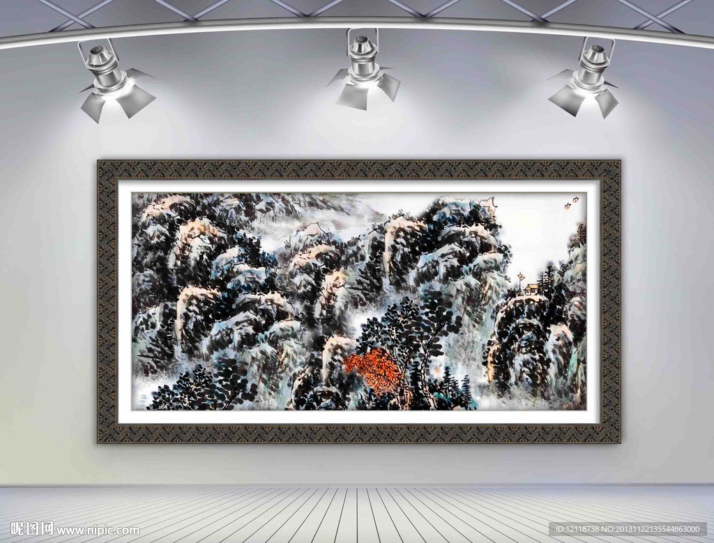 江山如画风景水墨国画