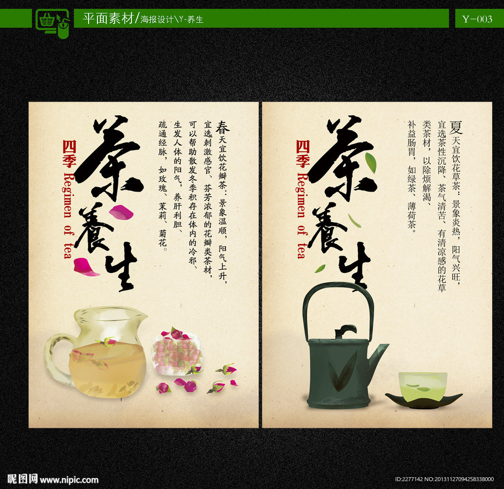 中国风茶业养生展板