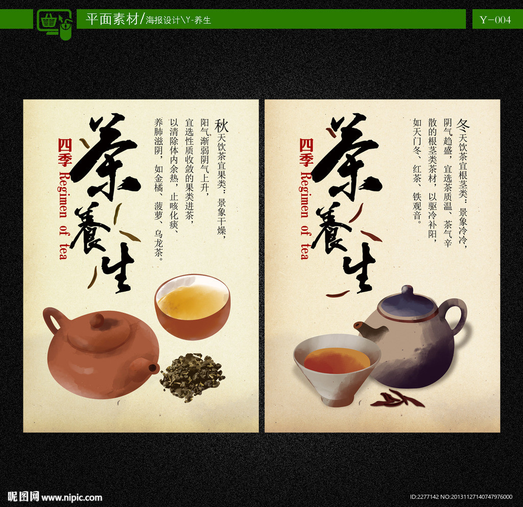 中国风茶业养生展板