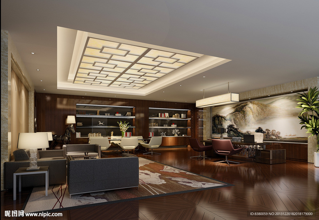 老板办公室设计图__室内模型_3D设计_设计图库_昵图网nipic.com