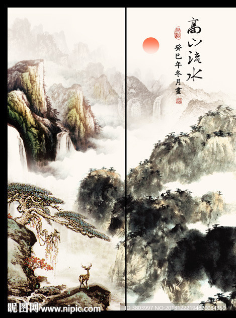 移门山水画