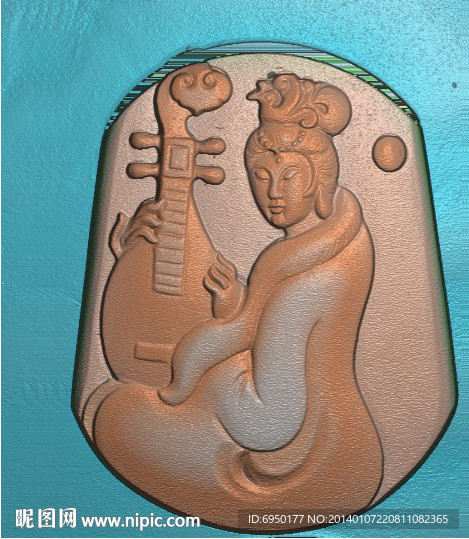 挂件琵琶女精雕JDP