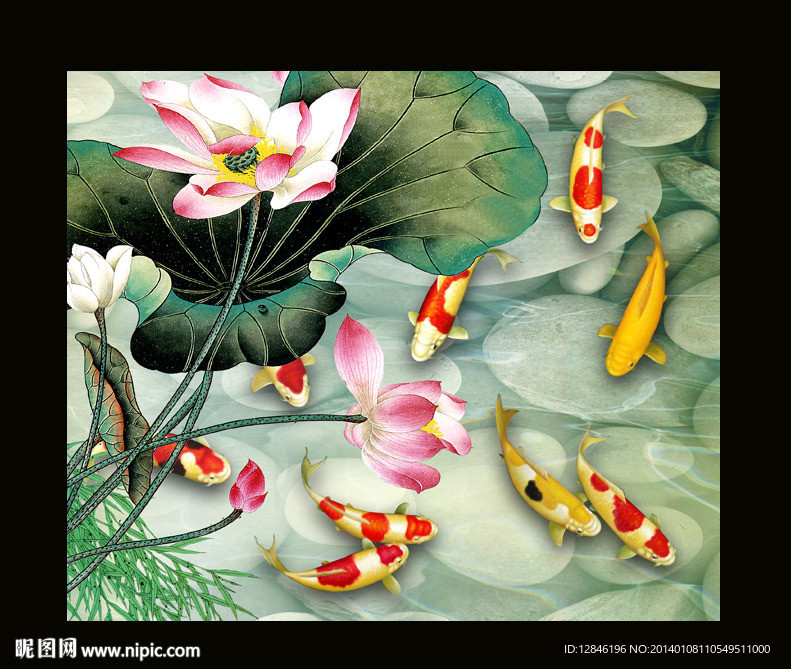 国画荷花