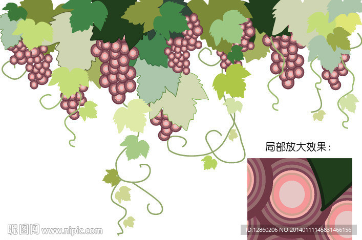葡萄矢量背景墙