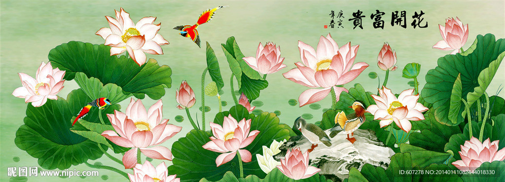 国画荷花