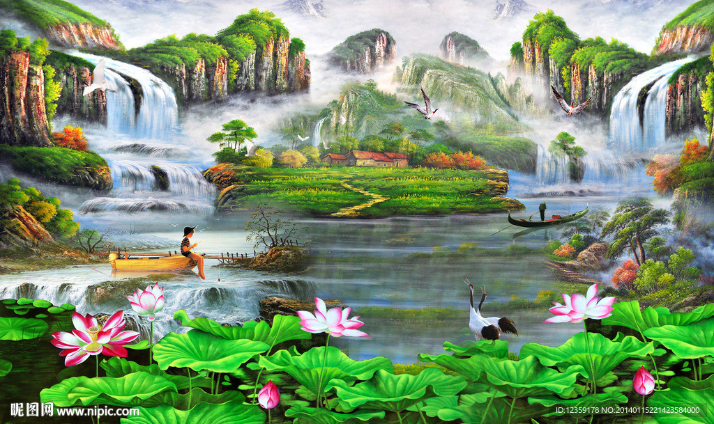 山水画立体序列图