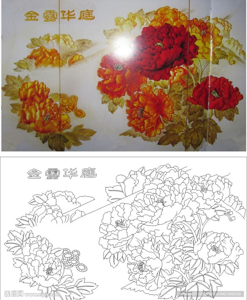 金露华庭 牡丹花 金