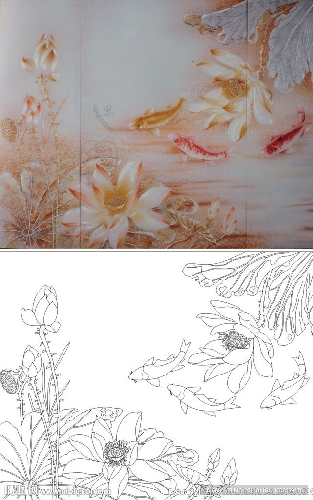 荷花鱼 莲花 玉兰