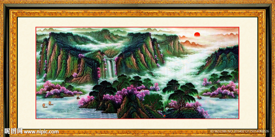 聚宝盆风水画