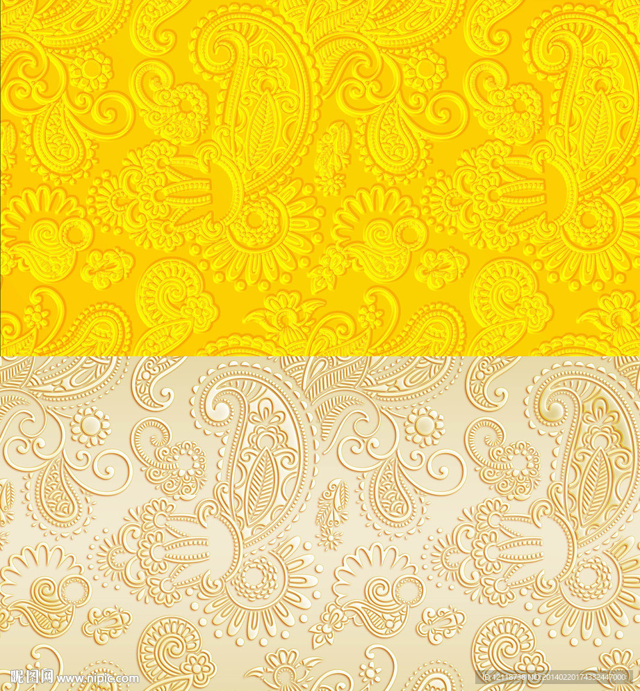 金色玉石立体花纹雕刻