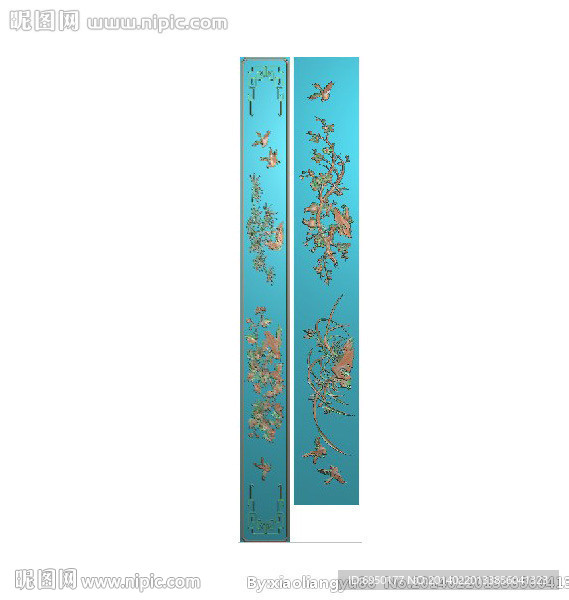 梅兰竹菊牙板精雕