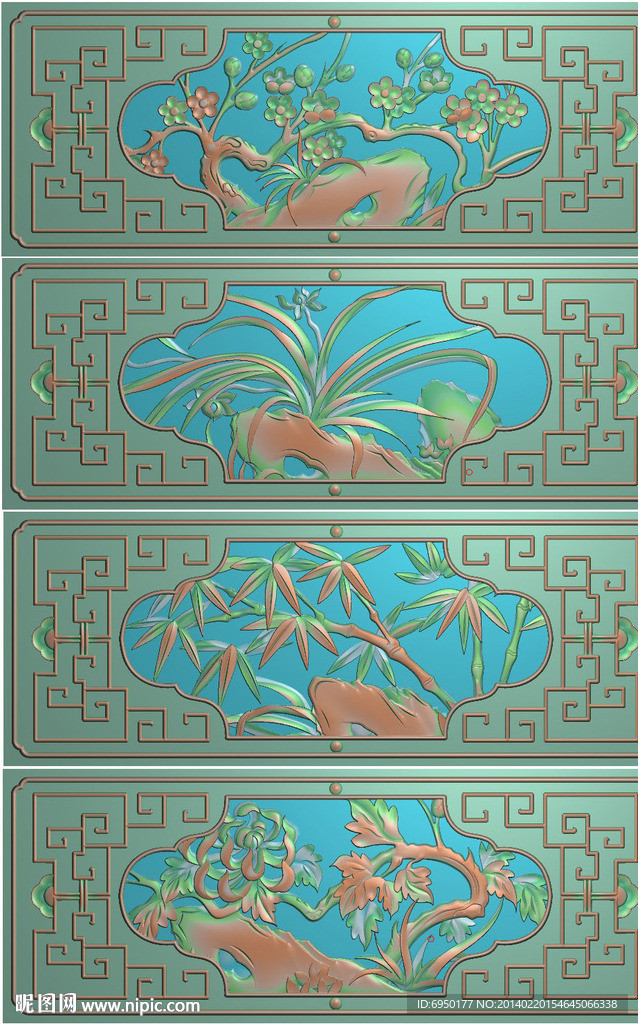 梅兰竹菊精雕JDP