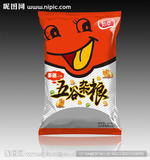 五谷杂粮包装设计 注明包内文件为展开图