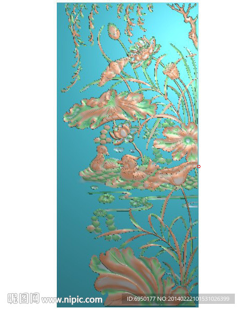 荷花鸳鸯精雕图JDP