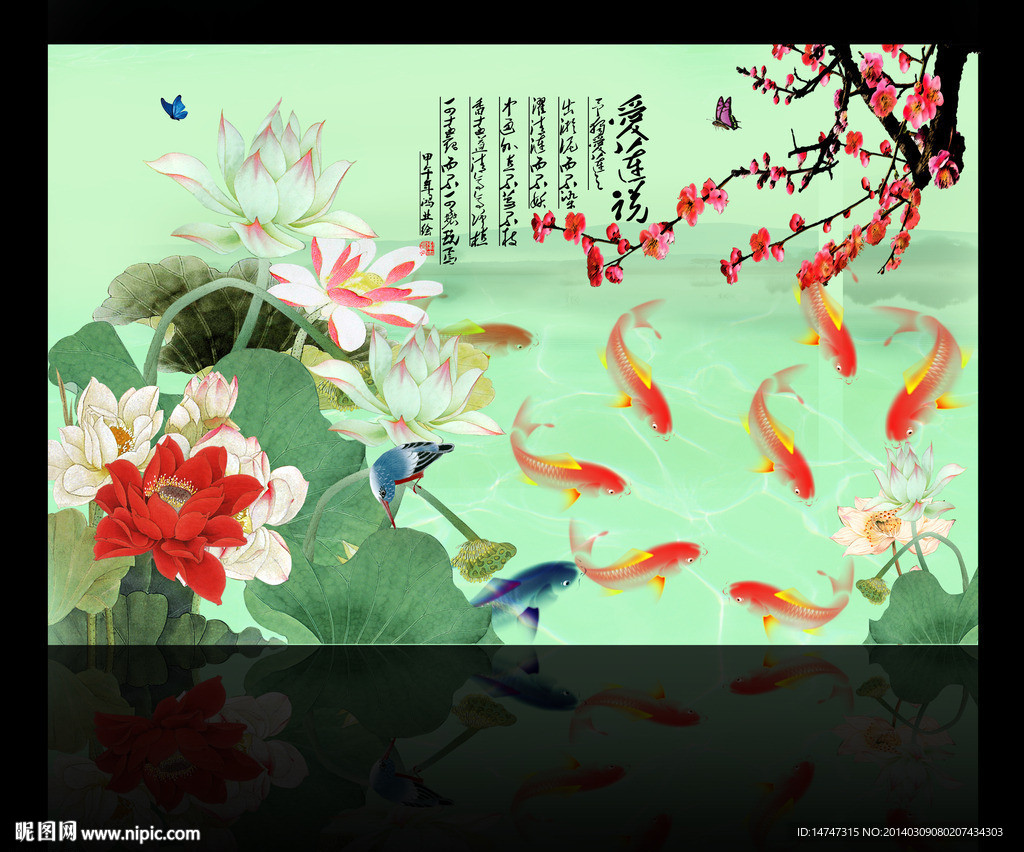荷花 国画