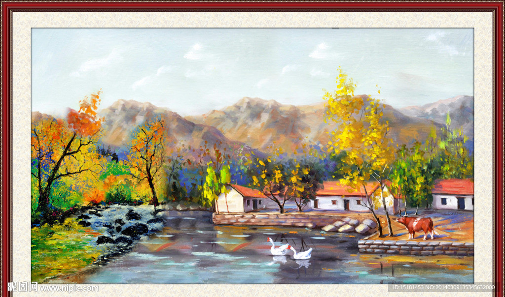 油画乡村风光