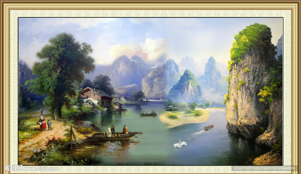 油画山水
